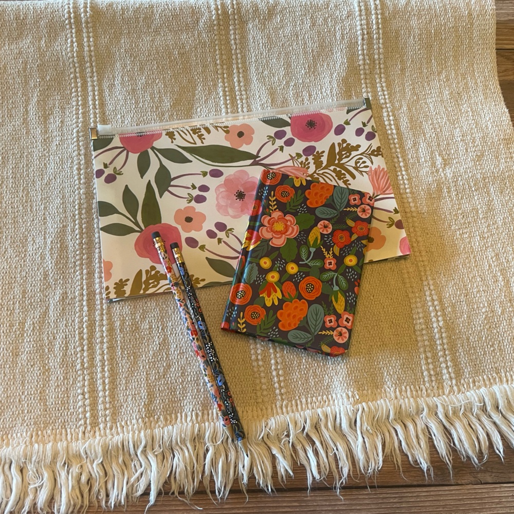 Floral Notebook and Pencil Set